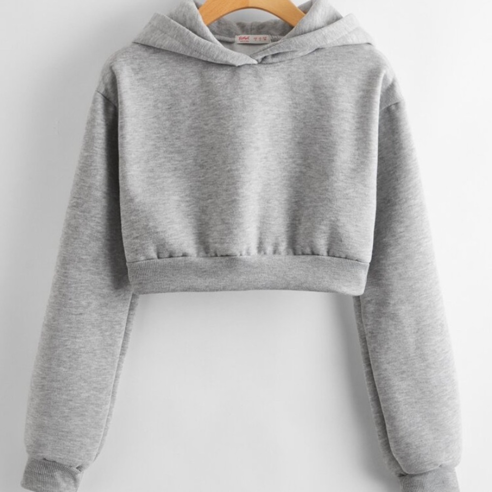 Cropped dark grey hoodie